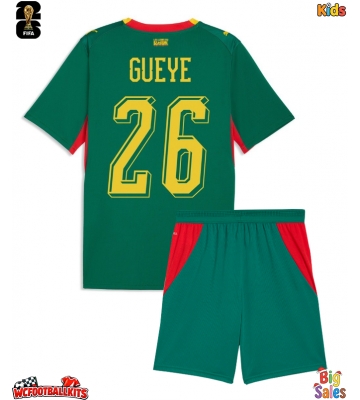 Senegal Pape Gueye #26 Replica Away Stadium Kit for Kids World Cup 2026 Short Sleeve (+ pants)